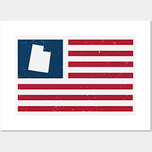 Vintage Utah USA Flag // Retro American Flag Stars and Stripes Posters and Art